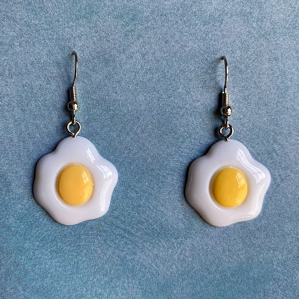 Handmade Fried Egg Charm Earrings